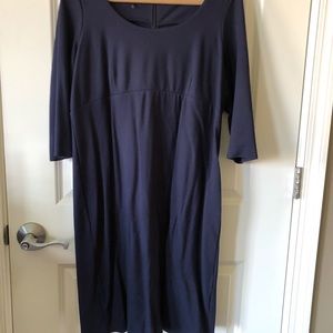 Talbots Navy Ponte Knit Dress 14P